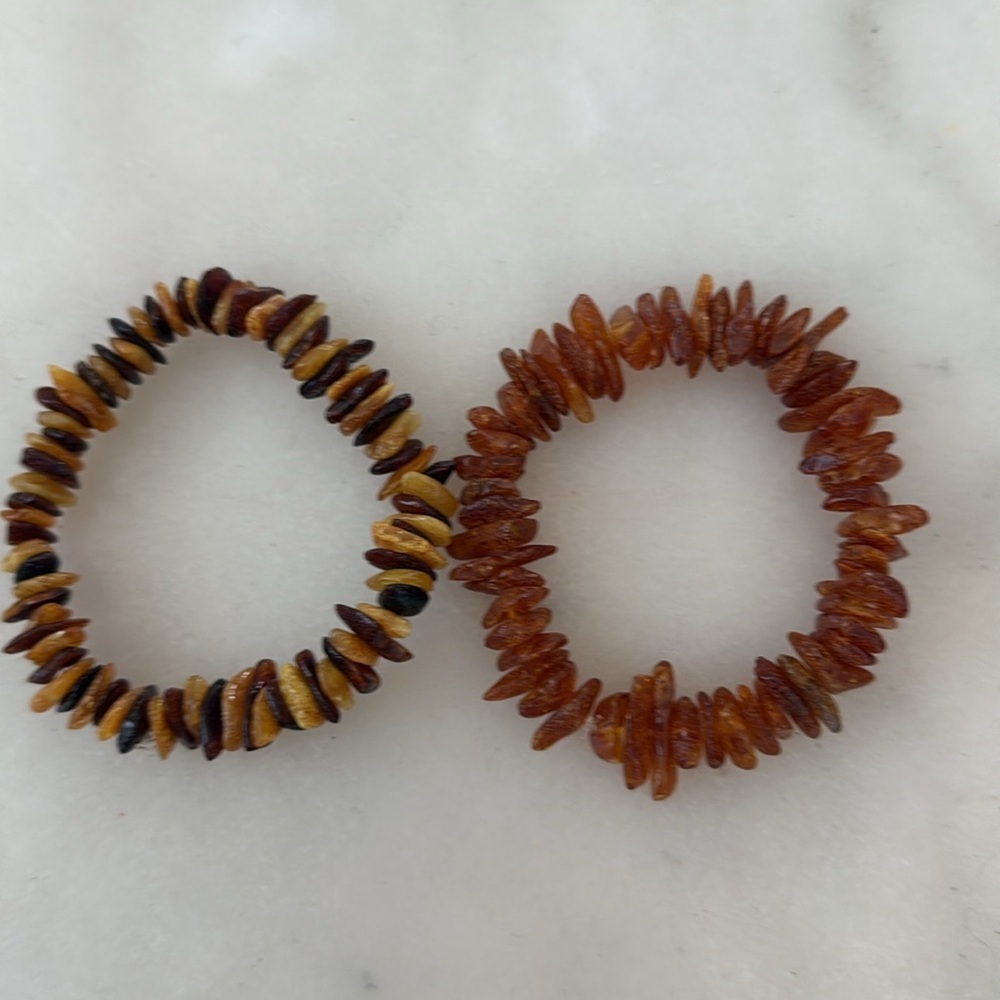 Baltic amber chip bead bracelet set of two - Picture 10 of 15